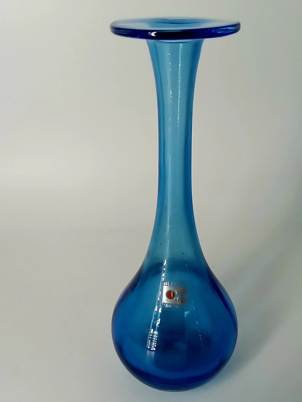 Blue Glass Blenko Vase - MCM